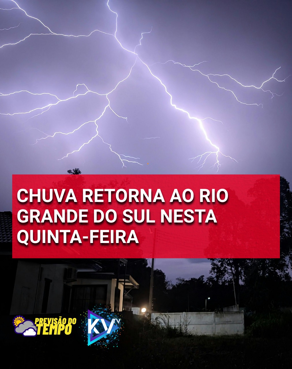Chuva retorna ao Rio Grande do Sul nesta quinta-feira com risco de temporais