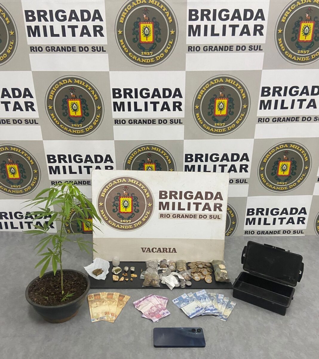 Brigada Militar prende mulher por tráfico de drogas no bairro Barcellos, em Vacaria